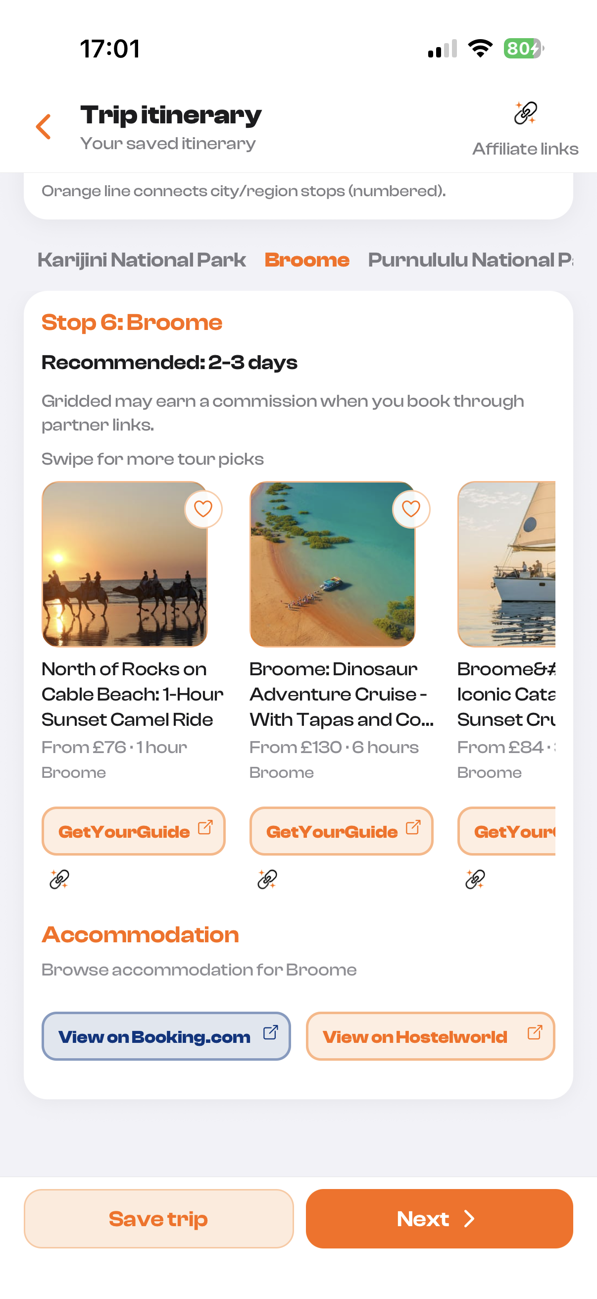 Activities screenshot